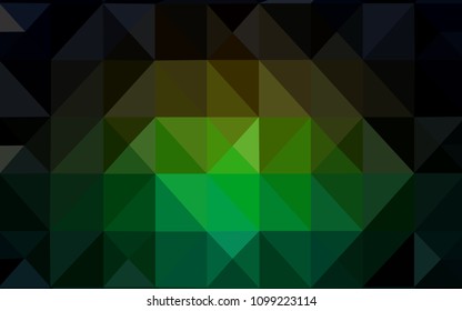 Dark Green, Red vector polygon abstract layout. Shining colorful illustration with triangles. A completely new template for your banner.