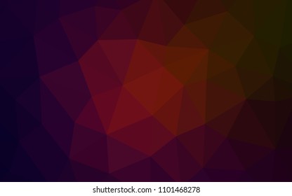 Dark Green, Red vector polygon abstract backdrop. Triangular geometric sample with gradient.  Template for cell phone's backgrounds.