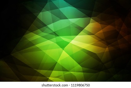 Dark Green, Red vector polygon abstract backdrop. Polygonal abstract illustration with gradient. Pattern for a brand book's backdrop.