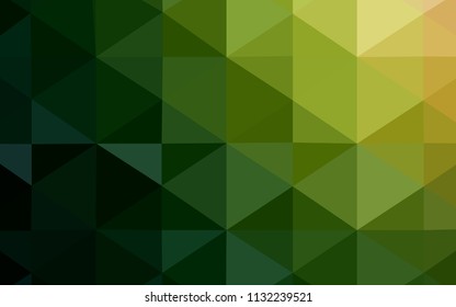 Dark Green, Red vector polygon abstract backdrop. Creative illustration in halftone style with gradient. The best triangular design for your business.