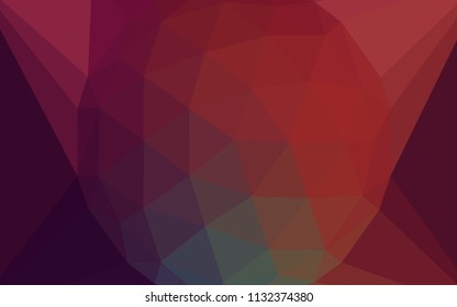Dark Green, Red vector polygon abstract backdrop with a gem in a centre. A sample with polygonal shapes. New template for your brand book.