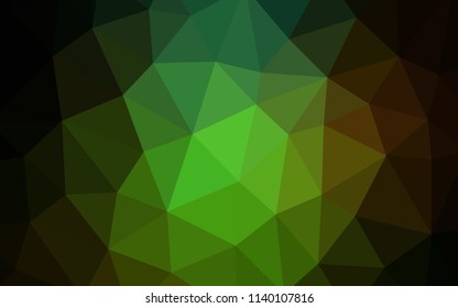 Dark Green, Red vector polygon abstract background. Creative geometric illustration in Origami style with gradient. A completely new design for your leaflet.