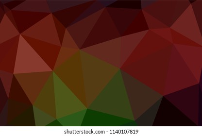 Dark Green, Red vector polygon abstract background. Geometric illustration in Origami style with gradient.  Completely new template for your banner.