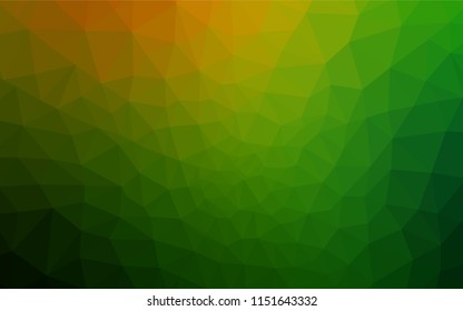 Dark Green, Red vector polygon abstract backdrop. Colorful illustration in polygonal style with gradient. Best triangular design for your business.