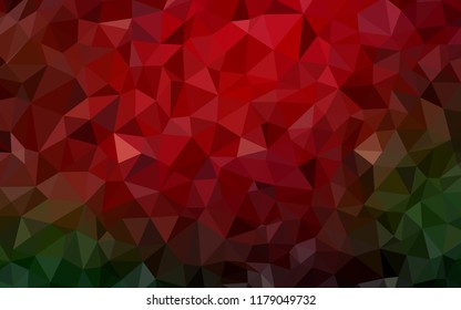 Dark Green, Red vector polygon abstract layout. Polygonal abstract illustration with gradient. New template for your brand book.
