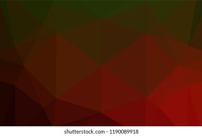 Dark Green, Red vector polygon abstract layout. Colorful illustration in abstract style with gradient. The elegant pattern can be used as part of a brand book.