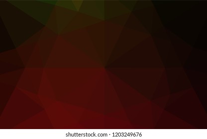 Dark Green, Red vector polygon abstract backdrop. Modern geometrical abstract illustration with gradient. The polygonal design can be used for your web site.