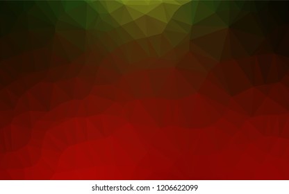 Dark Green, Red vector polygon abstract background. A sample with polygonal shapes. The textured pattern can be used for background.