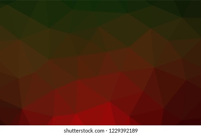 Dark Green, Red vector polygon abstract layout. Creative illustration in halftone style with gradient. The polygonal design can be used for your web site.