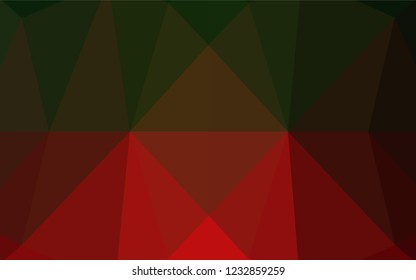 Dark Green, Red vector polygon abstract background. An elegant bright illustration with gradient. Brand new style for your business design.