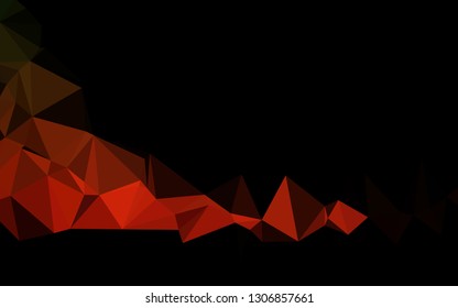 Dark Green, Red vector polygon abstract background. A vague abstract illustration with gradient. Completely new template for your business design.