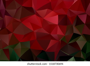 Dark Green, Red vector polygon abstract layout. Creative geometric illustration in Origami style with gradient. Template for cell phone's backgrounds.
