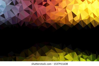 Dark Green, Red vector polygon abstract background. Shining illustration, which consist of triangles. New texture for your design.