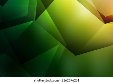 Dark Green, Red Vector Polygon Abstract Layout. Elegant Bright Polygonal Illustration With Gradient. Triangular Pattern For Your Design.