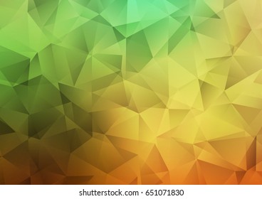 Dark Green, Red vector polygon abstract template. A vague abstract illustration with gradient. The template can be used as a background for cell phones.