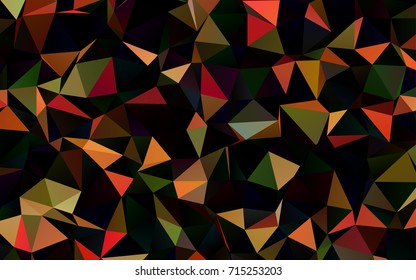 Dark Green, Red vector polygon abstract template. An elegant bright illustration with gradient. Triangular pattern for your business design.