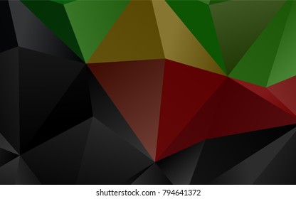 Dark Green, Red vector polygon abstract template. A vague abstract illustration with gradient. The elegant pattern can be used as part of a brand book.