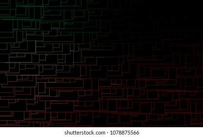 Dark Green, Red vector polygonal illustration, which consist of rectangles. Rectangular pattern for your business design. Geometric background in Origami style with gradient. 