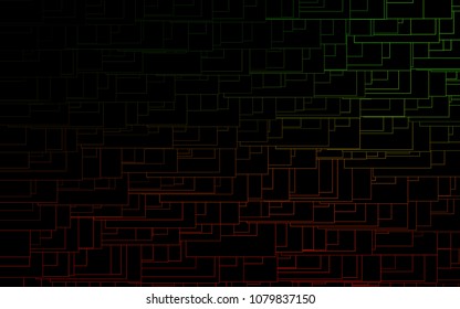 Dark Green, Red vector polygonal illustration, which consist of rectangles. Rectangular pattern for your business design. Geometric background in Origami style with gradient. 