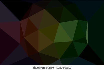 Dark Green, Red vector polygonal background. A sample with polygonal shapes. A completely new design for your leaflet.