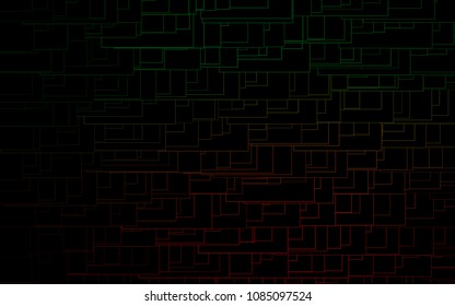 Dark Green, Red vector polygonal illustration consisting of rectangles. Rectangular design for your business. Creative geometric background in origami style with gradient.