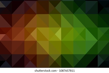 Dark Green, Red vector polygonal background. Geometric illustration in Origami style with gradient.  Pattern for a brand book's backdrop.
