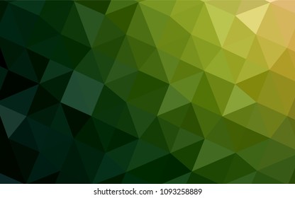 Dark Green, Red vector polygonal background. Shining polygonal illustration, which consist of triangles. The polygonal design can be used for your web site.