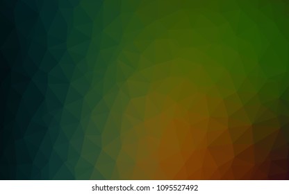 Dark Green, Red vector polygonal template. Glitter abstract illustration with an elegant triangles. Best triangular design for your business.