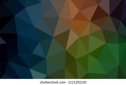 Dark Green, Red vector polygonal template. Creative illustration in halftone style with triangles. Best triangular design for your business.