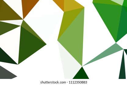 Dark Green, Red vector polygonal background. Shining colorful illustration with triangles. Polygonal design for your web site.
