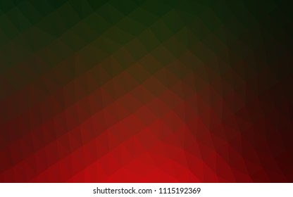 Dark Green, Red vector polygonal template. Shining colored illustration in a Brand new style. The textured pattern can be used for background.