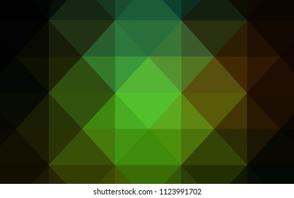 Dark Green, Red vector polygonal template. A sample with polygonal shapes. Triangular pattern for your business design.