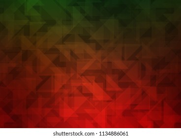 Dark Green, Red vector polygonal background. Geometric illustration in Origami style with gradient.  The polygonal design can be used for your web site.