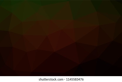 Dark Green, Red vector polygonal background. A completely new color illustration in a vague style. The template can be used as a background for cell phones.