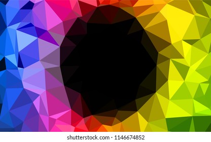 Dark Green, Red vector polygonal background. An elegant bright illustration with gradient. Triangular pattern for your business design.