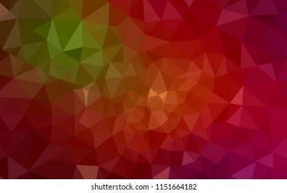 Dark Green, Red vector polygonal background. Polygonal abstract illustration with gradient. Polygonal design for your web site.