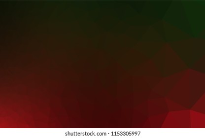 Dark Green, Red vector polygonal pattern. A sample with polygonal shapes. Brand new style for your business design.