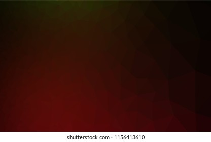 Dark Green, Red vector polygonal template. Creative illustration in halftone style with gradient. A new texture for your design.