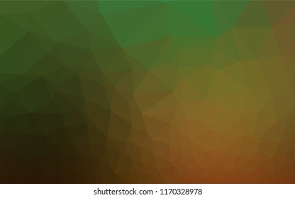 Dark Green, Red vector polygonal pattern. Creative geometric illustration in Origami style with gradient. A completely new design for your business.