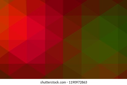 Dark Green, Red vector polygonal template. Elegant bright polygonal illustration with gradient. A completely new template for your business design.