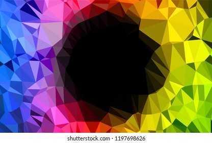 Dark Green, Red vector polygonal pattern. A completely new color illustration in a vague style. The textured pattern can be used for background.