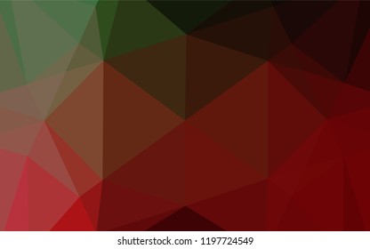 Dark Green, Red vector polygonal template. Creative illustration in halftone style with gradient. A completely new design for your business.