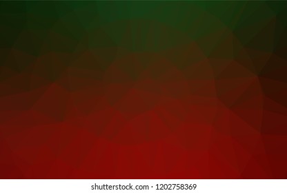Dark Green, Red vector polygonal template. Colorful illustration in abstract style with gradient. The textured pattern can be used for background.