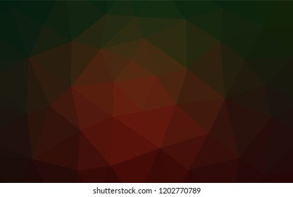 Dark Green, Red vector polygonal background. Modern geometrical abstract illustration with gradient. The template can be used as a background for cell phones.
