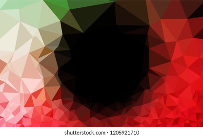 Dark Green, Red vector polygonal pattern. Colorful abstract illustration with gradient. The completely new template can be used for your brand book.