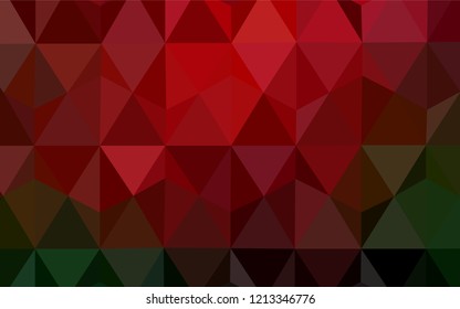 Dark Green, Red vector polygonal template. Geometric illustration in Origami style with gradient.  Pattern for a brand book's backdrop.