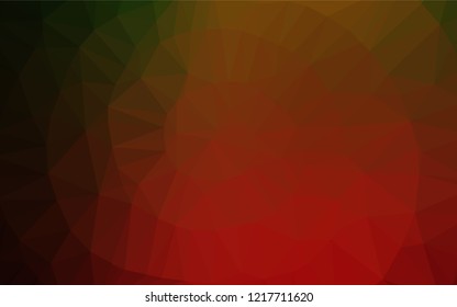 Dark Green, Red vector polygonal pattern. Geometric illustration in Origami style with gradient.  The textured pattern can be used for background.