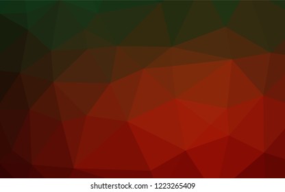 Dark Green, Red vector polygonal pattern. A sample with polygonal shapes. The completely new template can be used for your brand book.