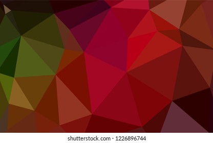 Dark Green, Red vector polygonal template. Triangular geometric sample with gradient.  Polygonal design for your web site.