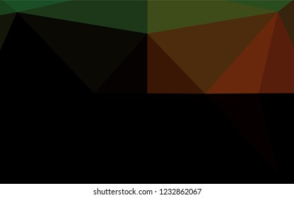 Dark Green, Red vector polygonal template. Glitter abstract illustration with an elegant design. Brand new style for your business design.